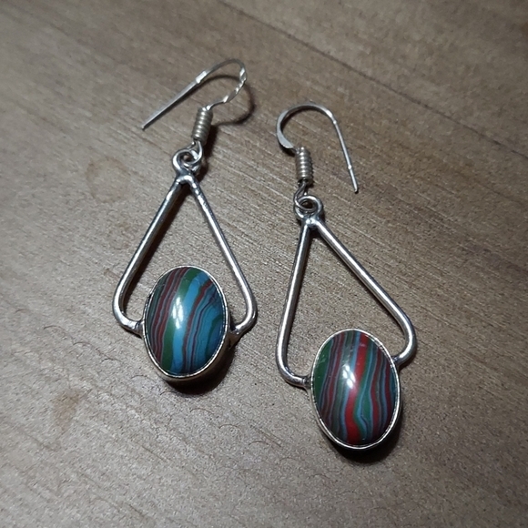 RAINBOW Calisco Sterling Silver Earrings - Picture 1 of 5